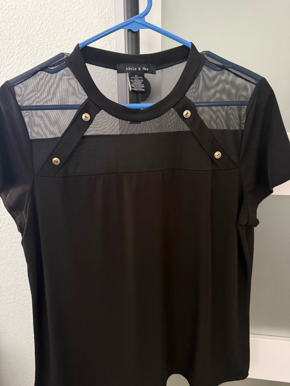 Black Shirt with Mesh Top